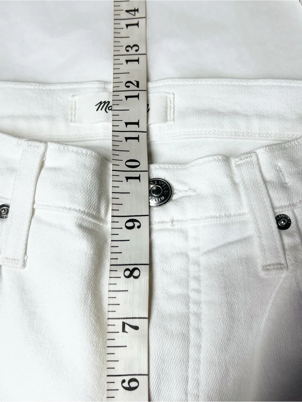 Madewell The Flare Crop Jean in Super Stretch Denim Tile White Mid Rise 27 NWT